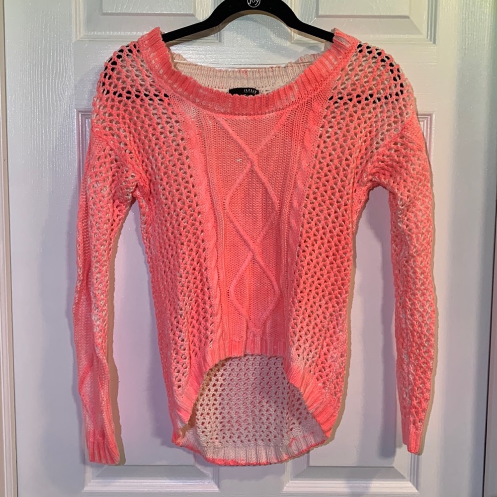 Bright pink cropped sweater